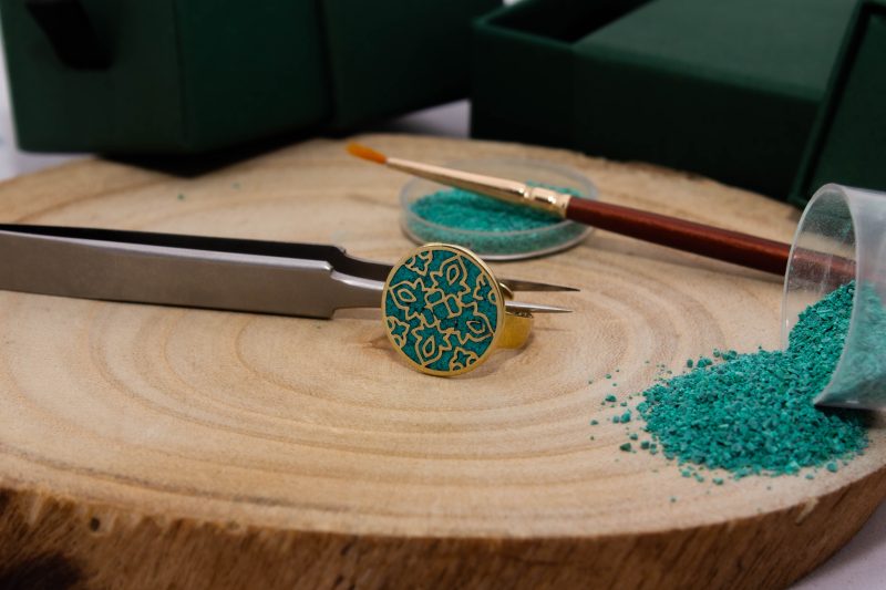 Brass Micro Mosaic Disc Ring - Image 4