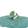 Brass Micro Mosaic Disc Ring