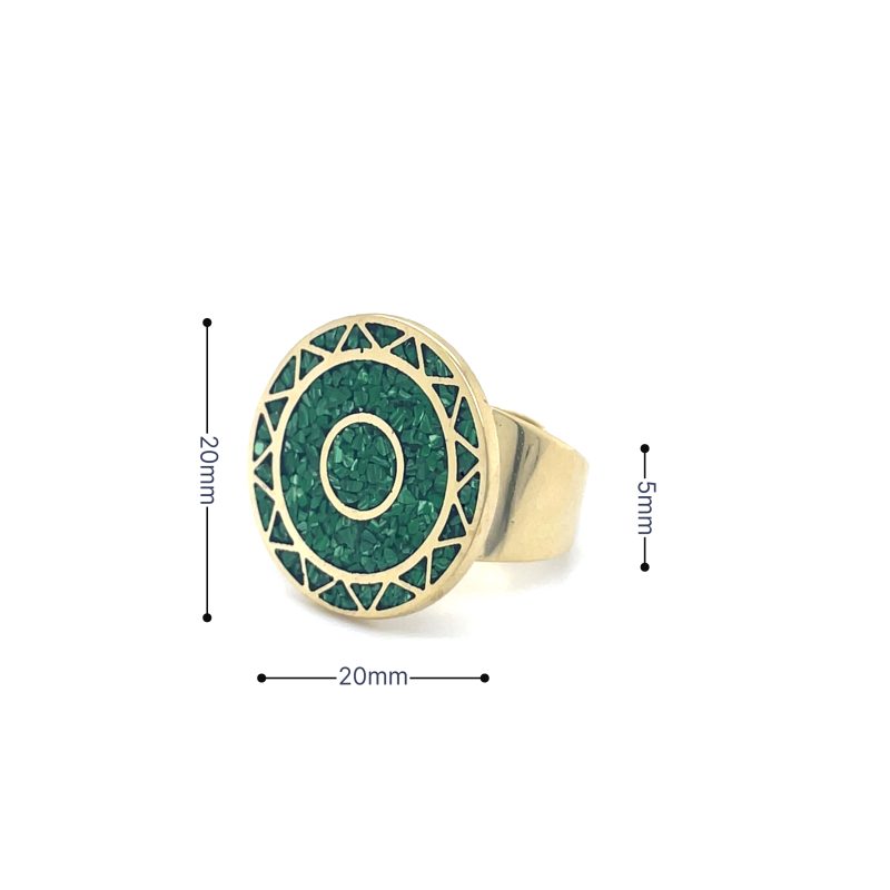 Brass Micro Mosaic Disc Ring - Image 3