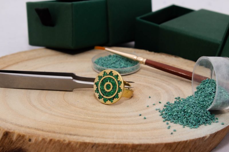 Brass Micro Mosaic Disc Ring - Image 4