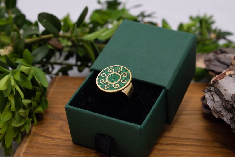 Brass Micro Mosaic Disc Ring - Image 5