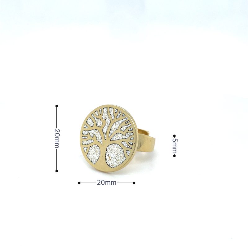 Brass Micro Mosaic Disc Ring - Image 3