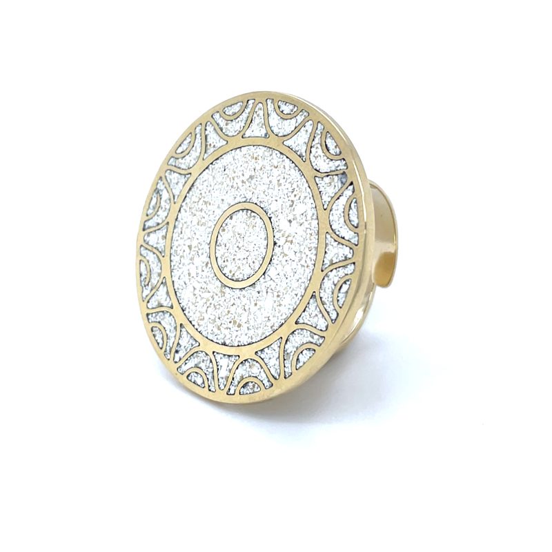Brass Micro Mosaic Disc Ring - Image 2