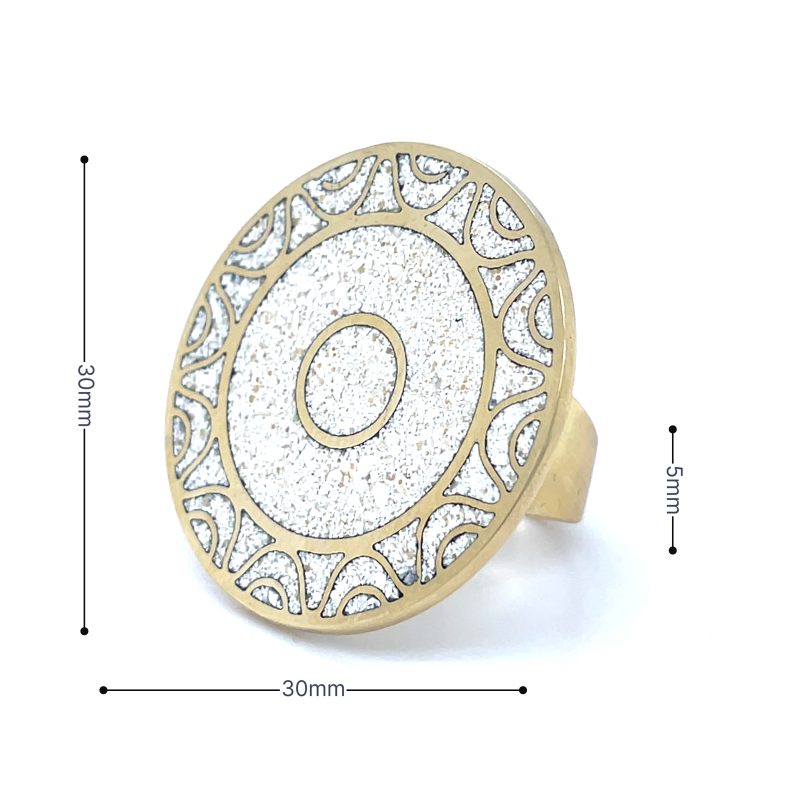 Brass Micro Mosaic Disc Ring - Image 3