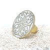 Brass Micro Mosaic Disc Ring