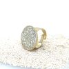 Brass Micro Mosaic Disc Ring