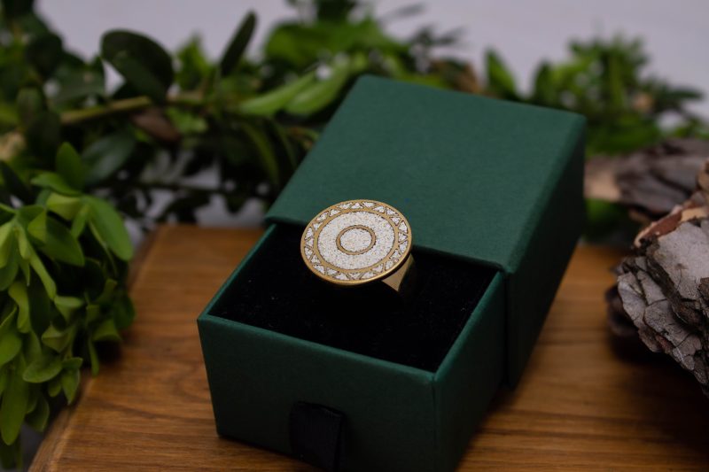 Brass Micro Mosaic Disc Ring - Image 5