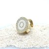 Brass Micro Mosaic Disc Ring