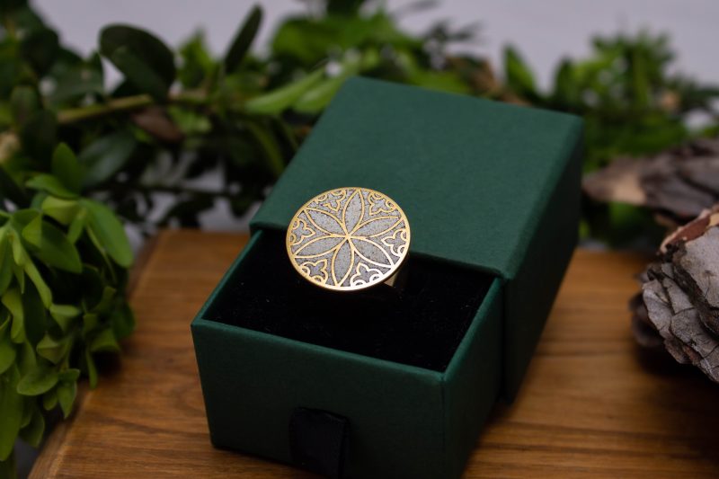 Brass Micro Mosaic Disc Ring - Image 5