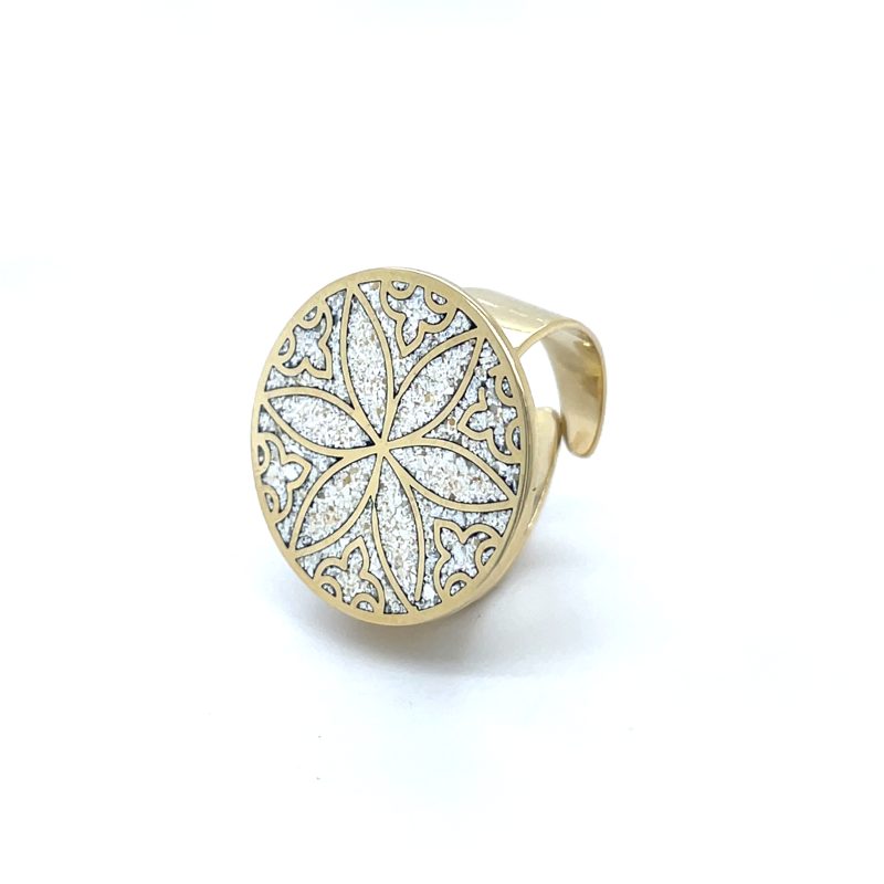 Brass Micro Mosaic Disc Ring - Image 2
