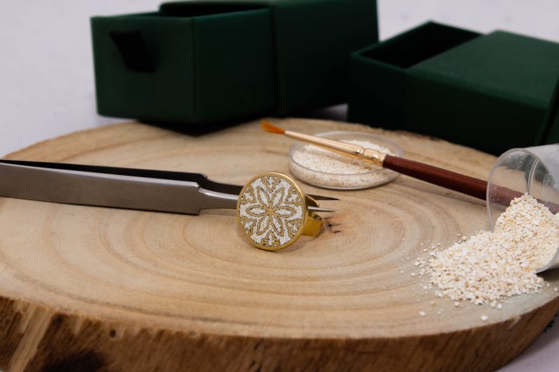 Brass Micro Mosaic Disc Ring - Image 4