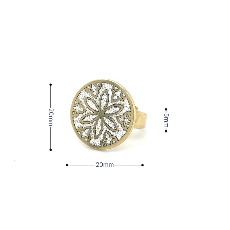 Brass Micro Mosaic Disc Ring - Image 3