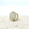 Brass Micro Mosaic Disc Ring