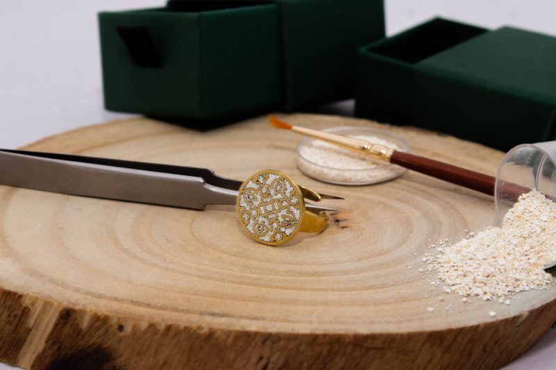 Brass Micro Mosaic Disc Ring - Image 4