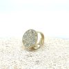 Brass Micro Mosaic Disc Ring