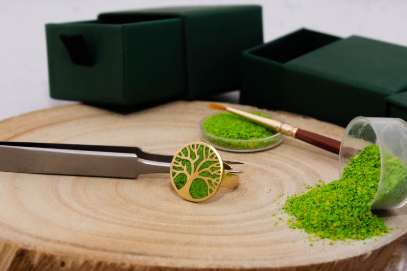 Brass Micro Mosaic Disc Ring - Image 4