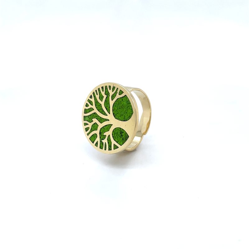 Brass Micro Mosaic Disc Ring - Image 2