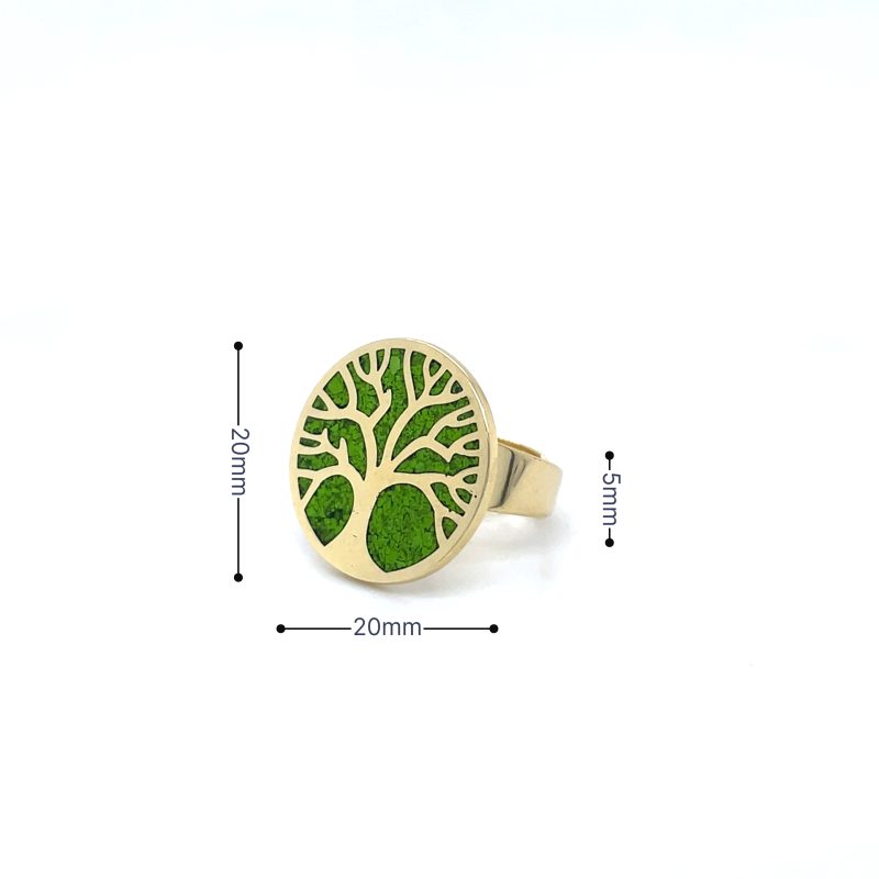 Brass Micro Mosaic Disc Ring - Image 3