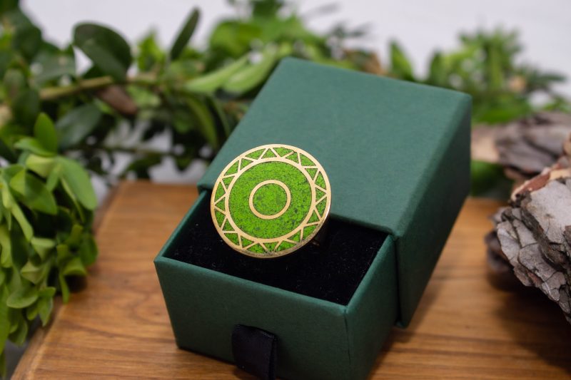 Brass Micro Mosaic Disc Ring - Image 5