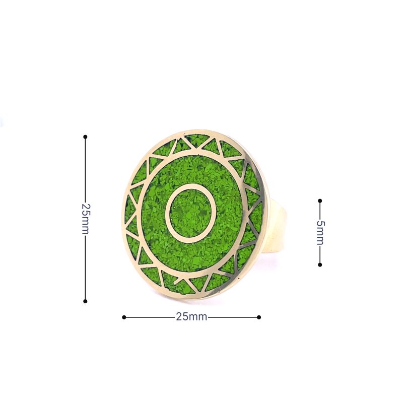 Brass Micro Mosaic Disc Ring - Image 3