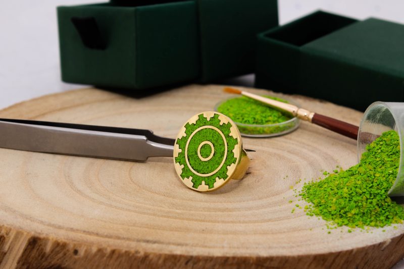Brass Micro Mosaic Disc Ring - Image 4