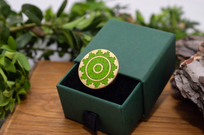 Brass Micro Mosaic Disc Ring - Image 5