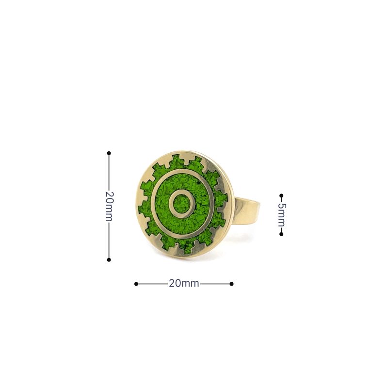 Brass Micro Mosaic Disc Ring - Image 3