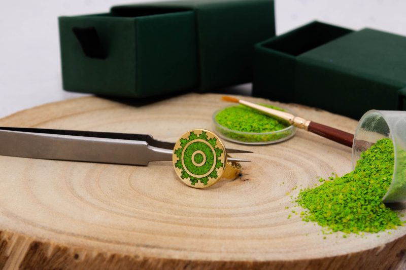 Brass Micro Mosaic Disc Ring - Image 4