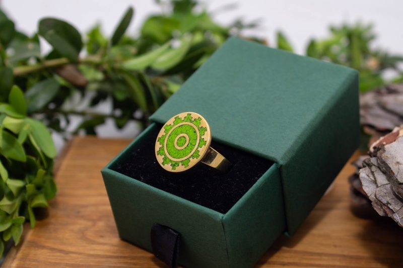 Brass Micro Mosaic Disc Ring - Image 5