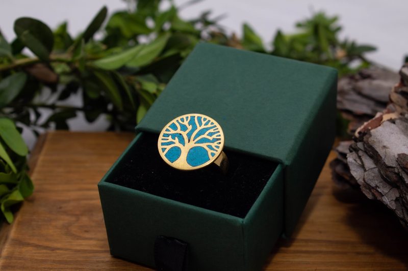Brass Micro Mosaic Disc Ring - Image 5