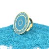 Brass Micro Mosaic Disc Ring