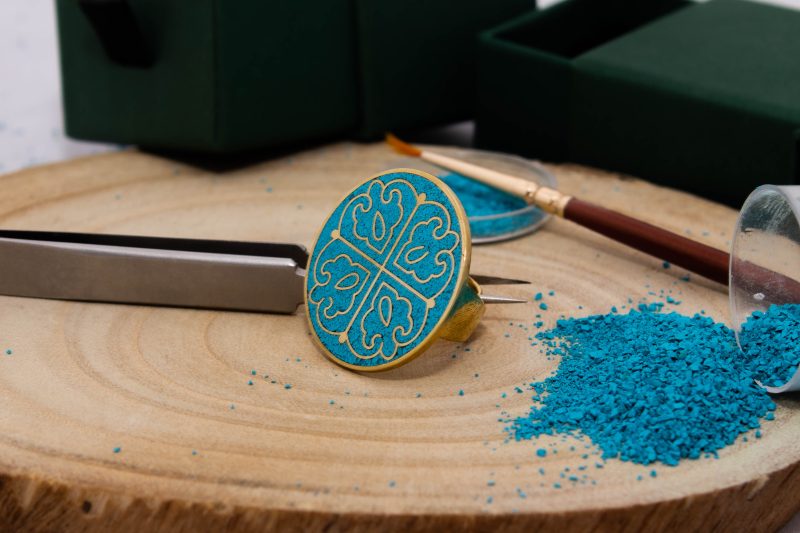 Brass Micro Mosaic Disc Ring - Image 4