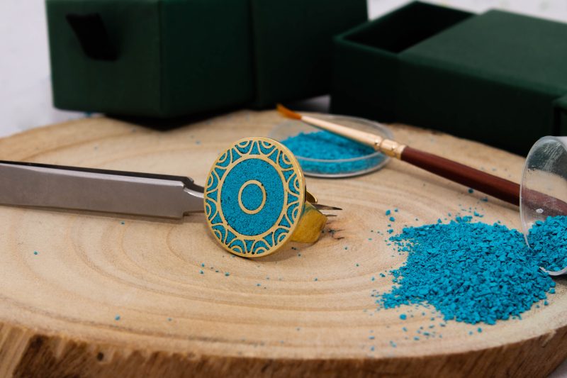 Brass Micro Mosaic Disc Ring - Image 4