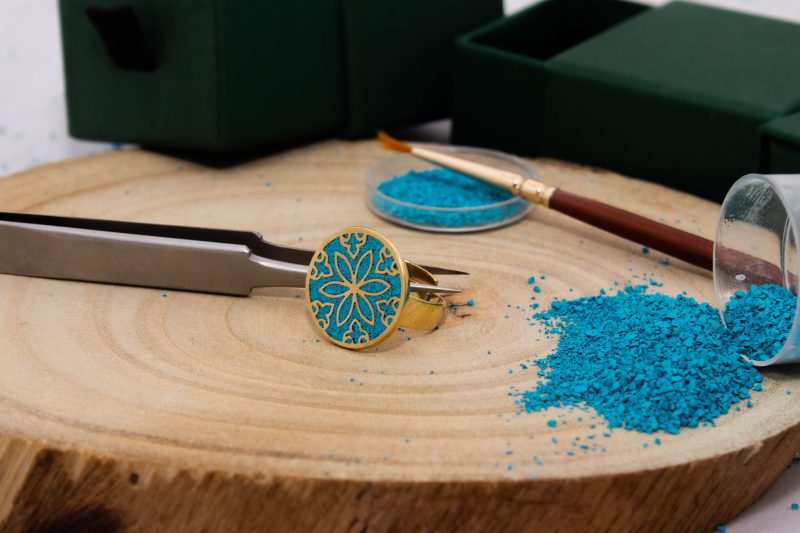 Brass Micro Mosaic Disc Ring - Image 4