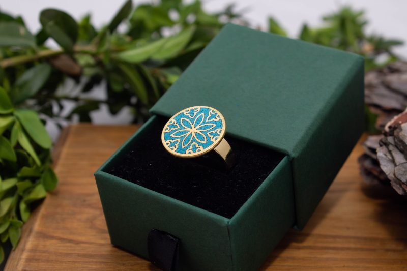Brass Micro Mosaic Disc Ring - Image 5