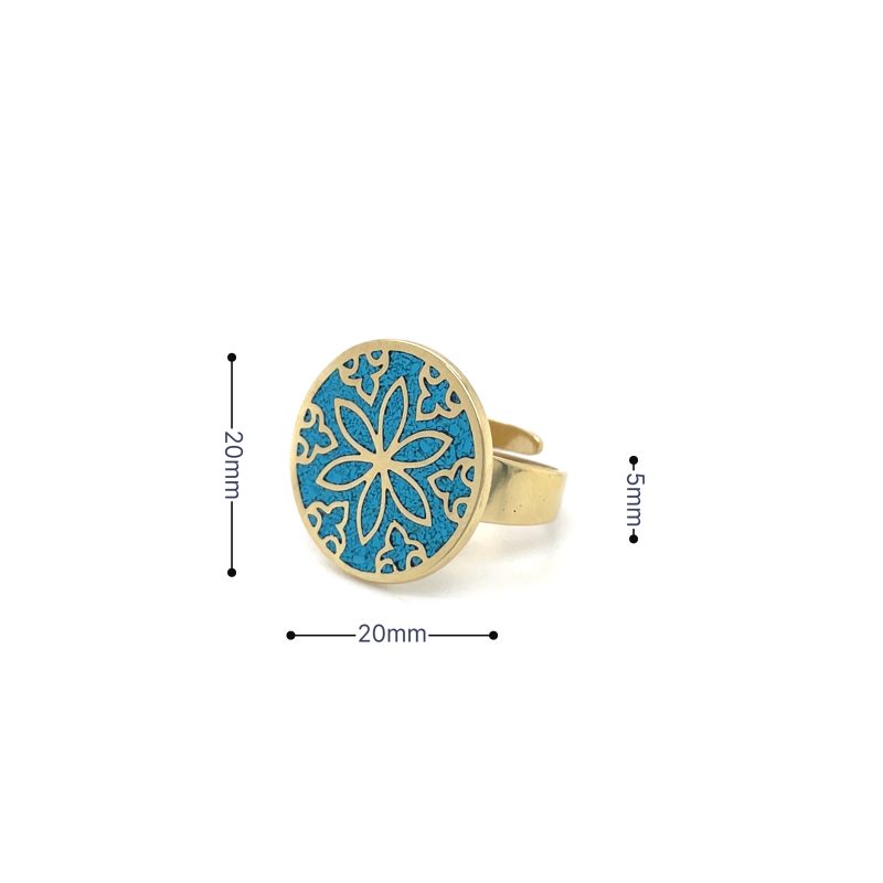 Brass Micro Mosaic Disc Ring - Image 3