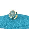 Brass Micro Mosaic Disc Ring