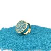 Brass Micro Mosaic Disc Ring
