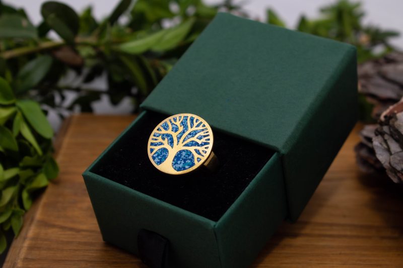 Brass Micro Mosaic Disc Ring - Image 5