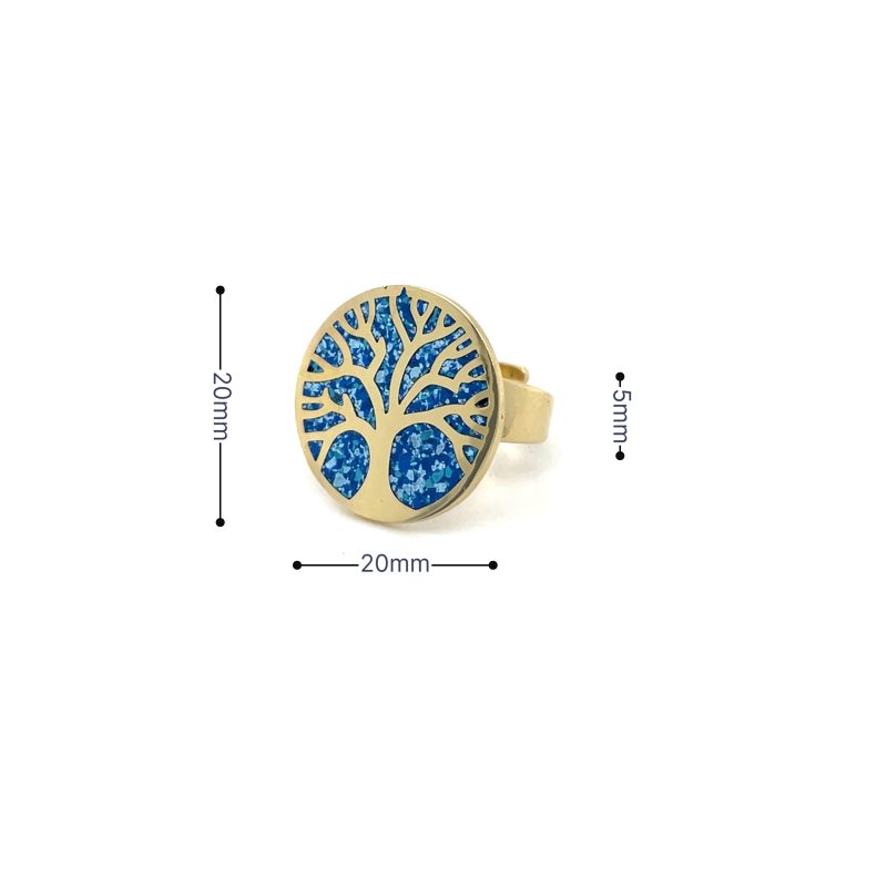 Brass Micro Mosaic Disc Ring - Image 3