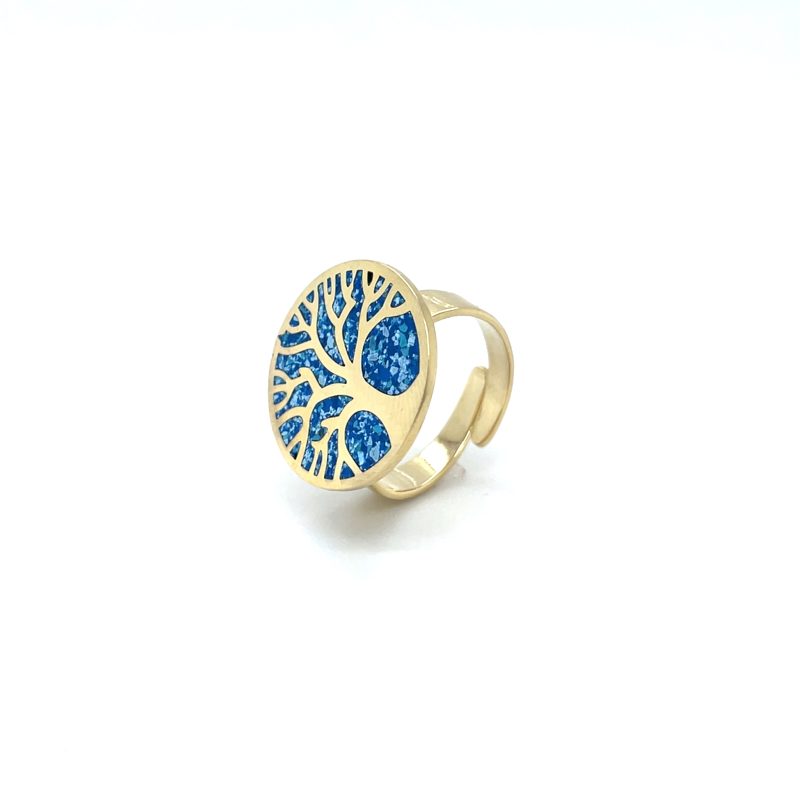 Brass Micro Mosaic Disc Ring - Image 2