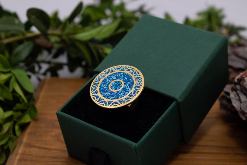 Brass Micro Mosaic Disc Ring - Image 5