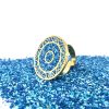 Brass Micro Mosaic Disc Ring
