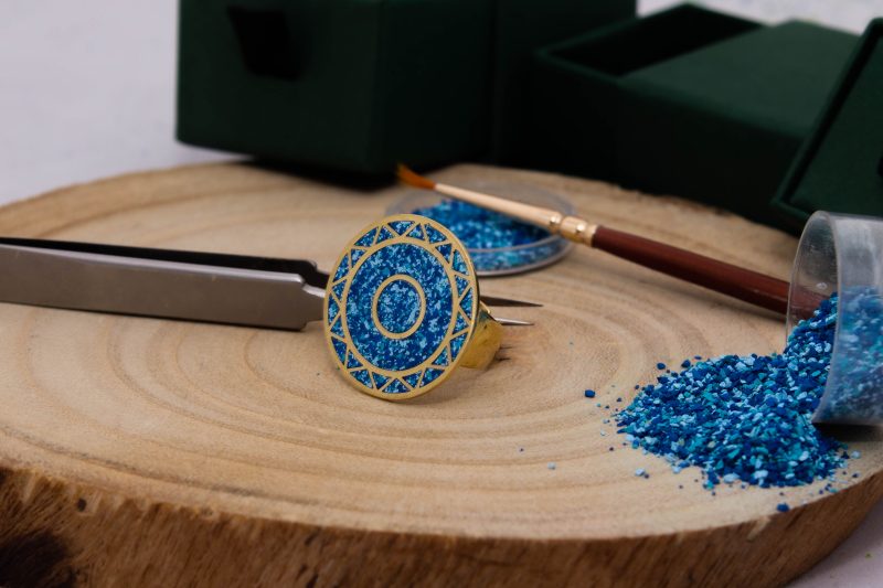Brass Micro Mosaic Disc Ring - Image 4