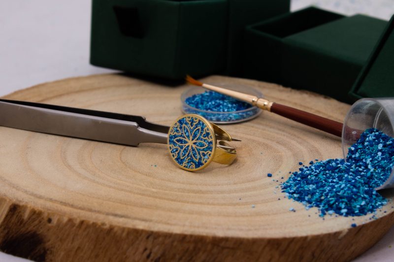 Brass Micro Mosaic Disc Ring - Image 4