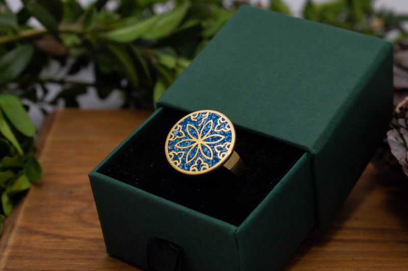 Brass Micro Mosaic Disc Ring - Image 5