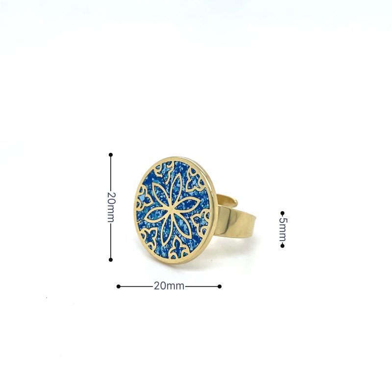 Brass Micro Mosaic Disc Ring - Image 3