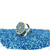 Brass Micro Mosaic Disc Ring