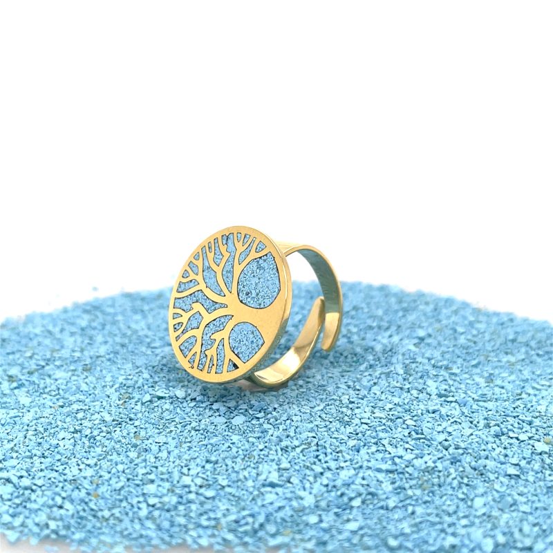 Brass Micro Mosaic Disc Ring