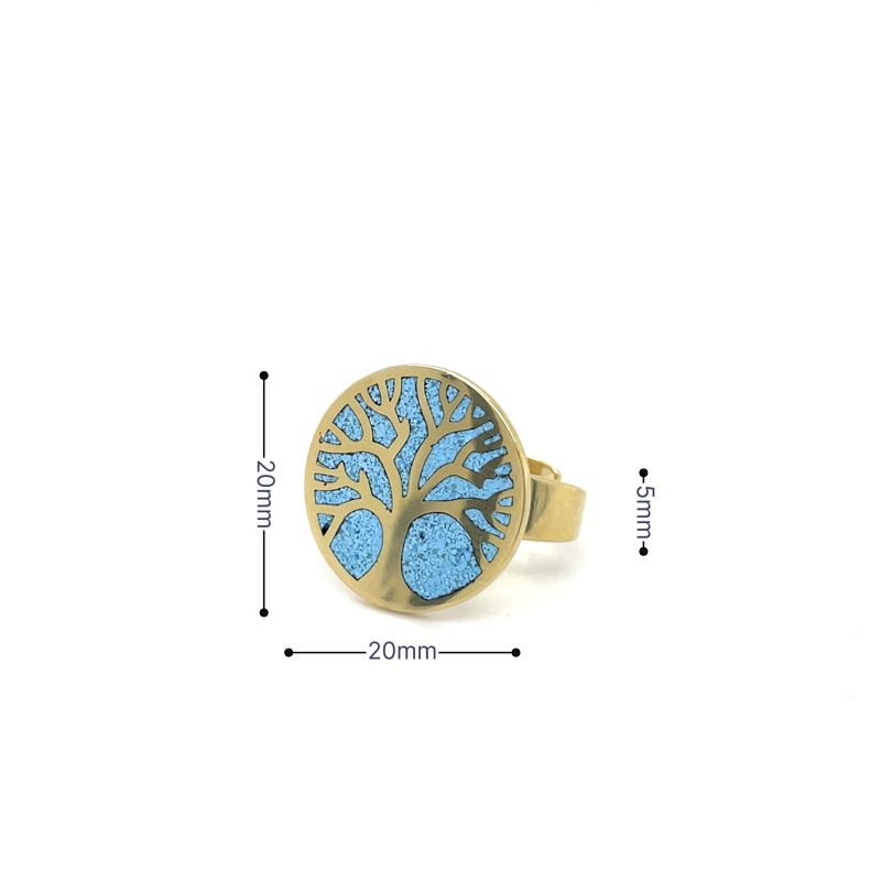 Brass Micro Mosaic Disc Ring - Image 3